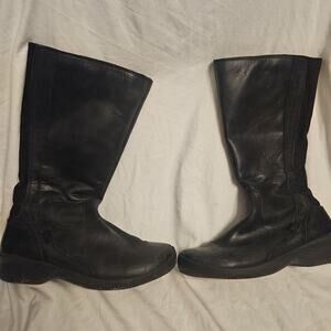 KEEN Bern Baby Bern Black Leather Tall Zipper Boots Shoes Womens Size 9.5